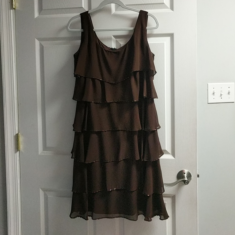 Brown tiered dress